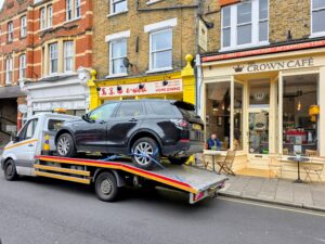 Land Rover Discovery Sport with gearbox fault purchased by we buy any cars Wimbledon for same day flatbed collection.